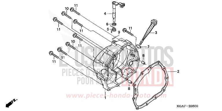 KURBELGEHAEUSEABDECKUNG von CG125 TITAN ES FORCE SILVER METALLIC (NH411) von 2004